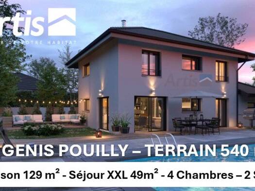 Terrain avec maison neuve à vendre 685 000 € 5 pièces 4 chambres 129 m² 540 m² de terrain Ouest Saint-Genis-Pouilly 01630