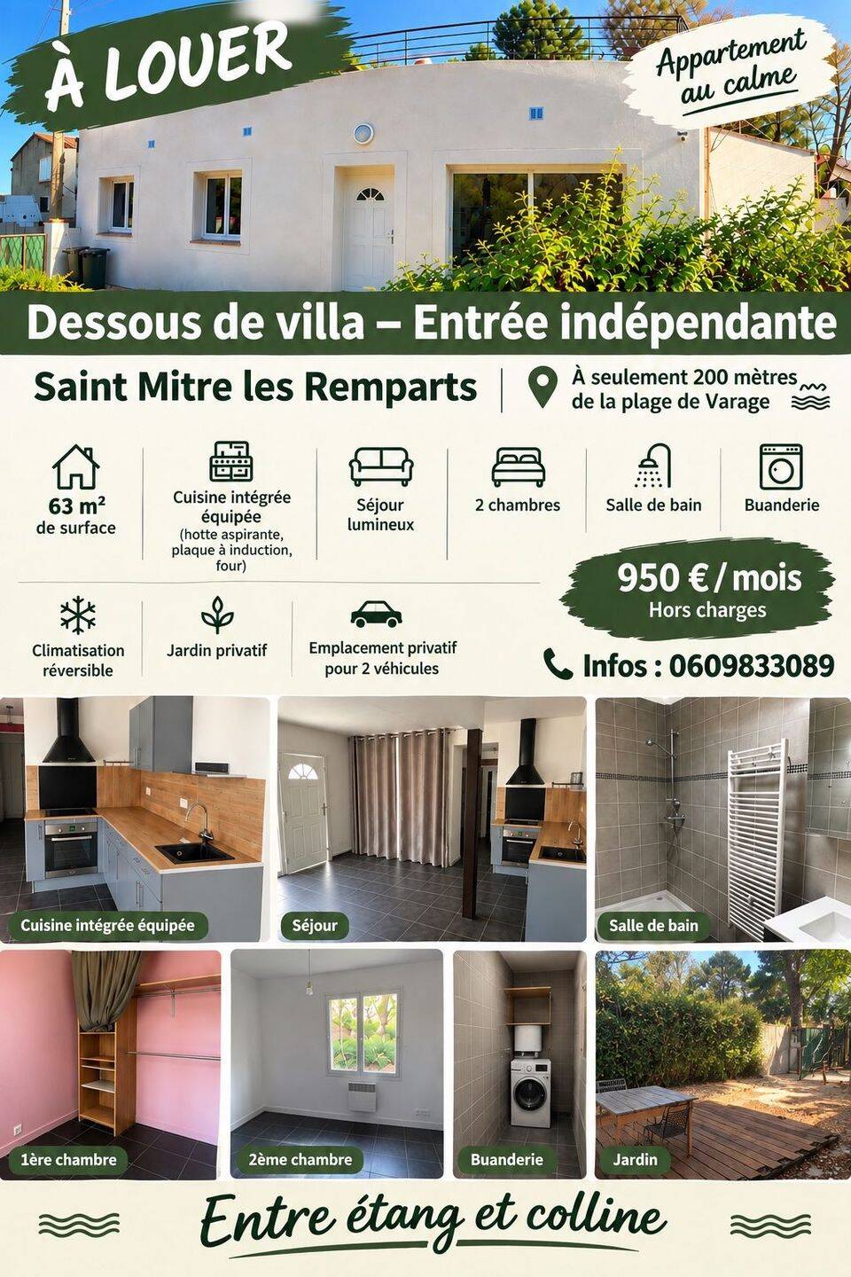 Appartement 3 pièces 65 m² · à Saint-Mitre-les-Remparts · 65 m² · 1 065 €/mois