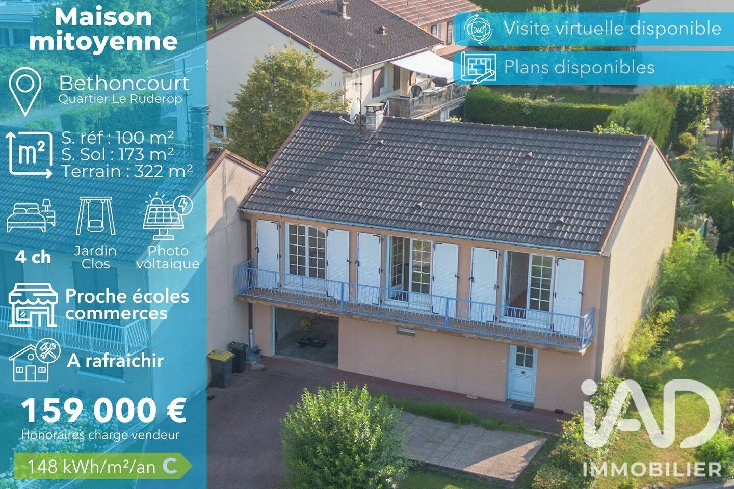 Maison 5 pièces 100 m² · à Bethoncourt · 100 m² · 149 000 €