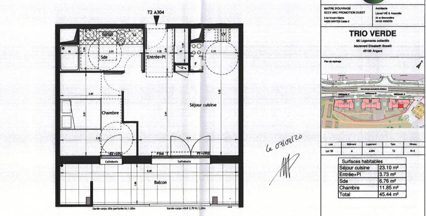 Appartement 2 pièces 45 m² · à Angers · 45 m² · 679 €