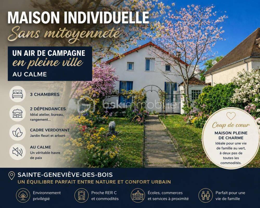 Maison 5 pièces 89 m² · à Sainte-Geneviève-des-Bois · 89 m² · 315 000 €