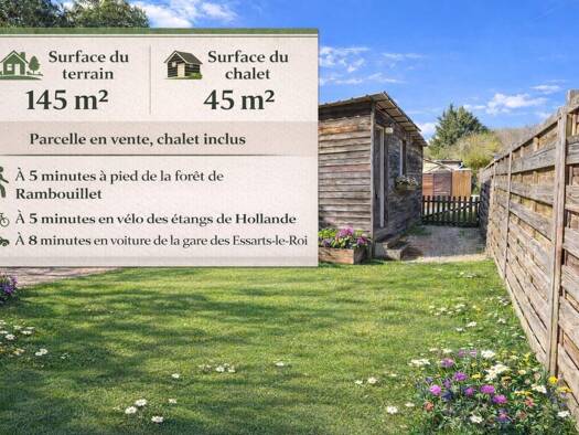 Propriété de loisirs à vendre 50 000 € 145 m² de terrain Les Bréviaires 78610