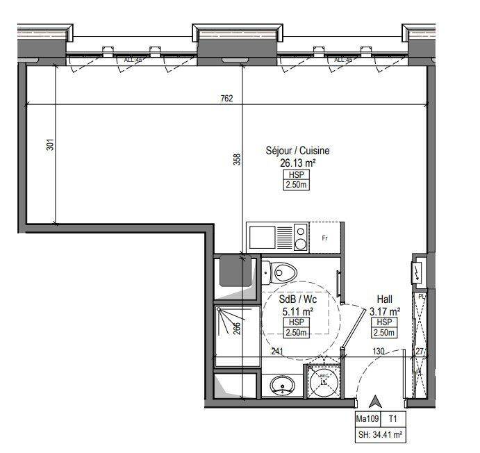 Appartement 1 pièce 34 m² · à Marquette-lez-Lille · 34 m² · 527 €
