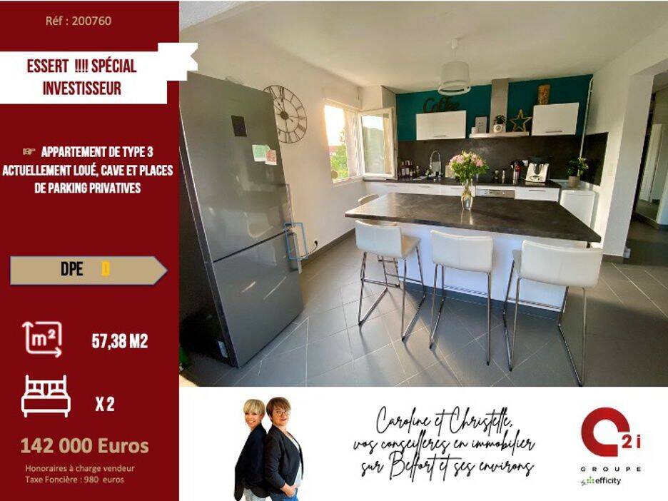 Appartement 3 pièces 57 m² · à Essert · 57,4 m² · 142 000 €