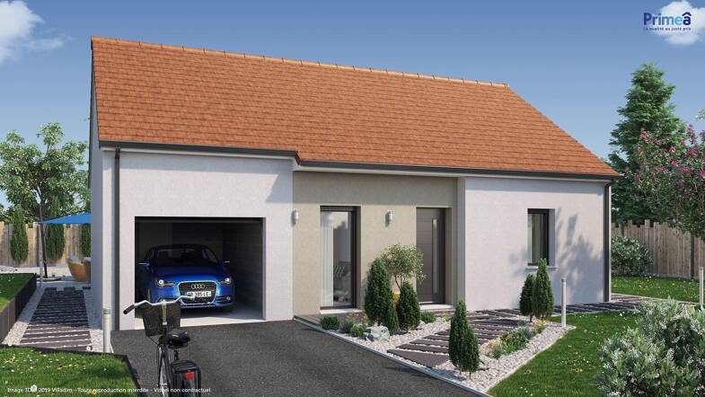 Maison de plain-pied à vendre 265 401 € 3 pièces 2 chambres 63 m² 1 706 m² de terrain Meursanges 21200