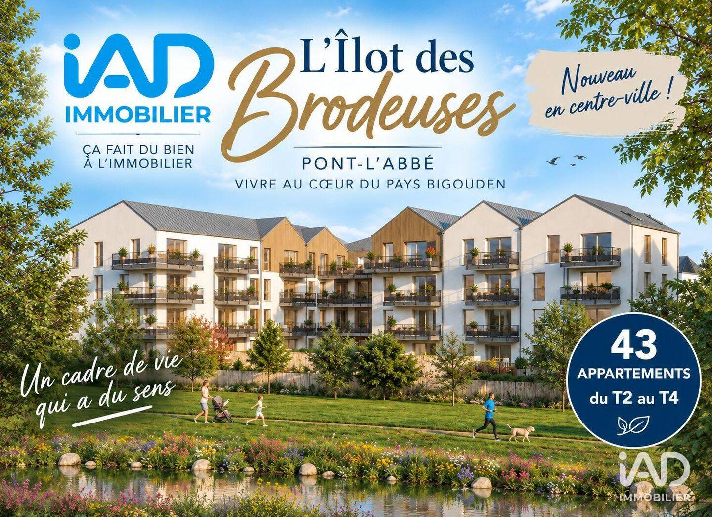 Appartement 2 pièces 43 m² · à Pont-l'Abbé · 43 m² · 192 000 €