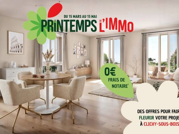 Appartement à vendre - neuf 236 875 € 4 pièces 77,4 m² 1er étage dès le 01/01/2028 Frédéric Ladrette-Fernand Lindet Clichy-sous-Bois 93390