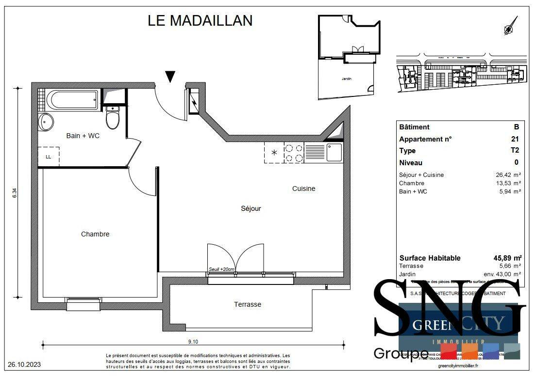 Appartement 2 pièces 46 m² · à Montataire · 46,2 m² · 737 €/mois