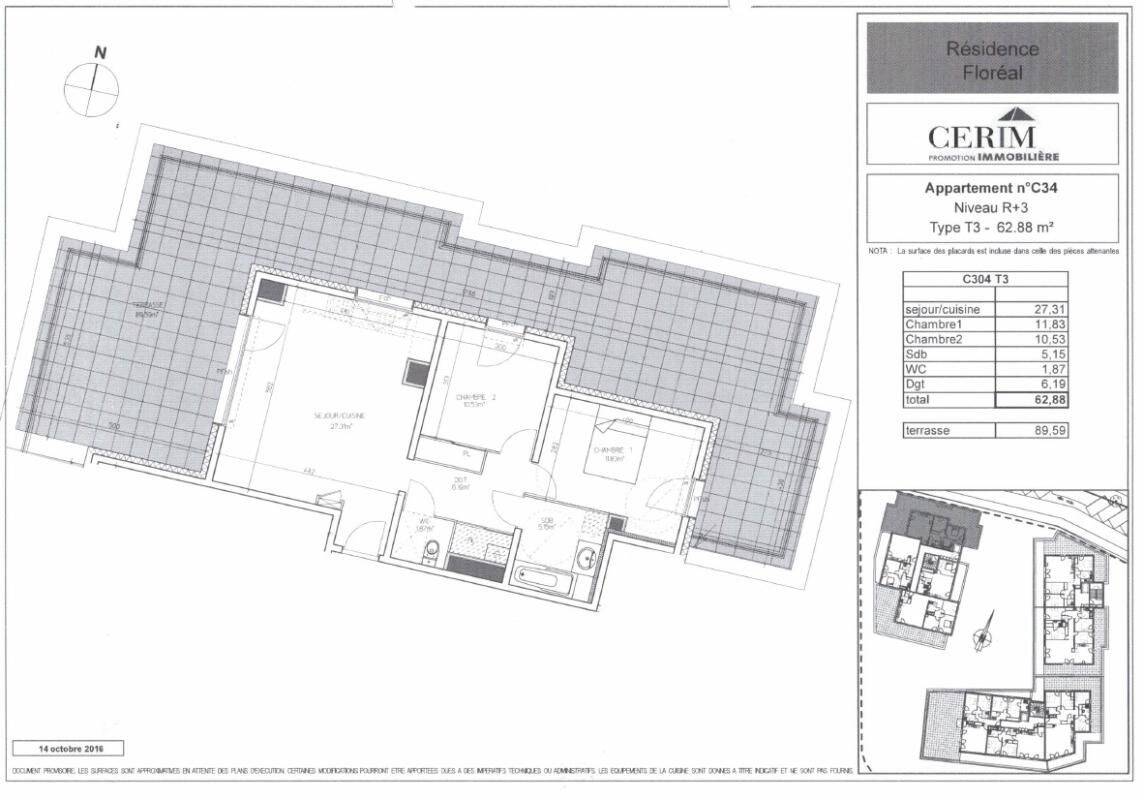 Appartement 3 pièces 62 m² · à Meylan · 62 m² · 521 €/mois