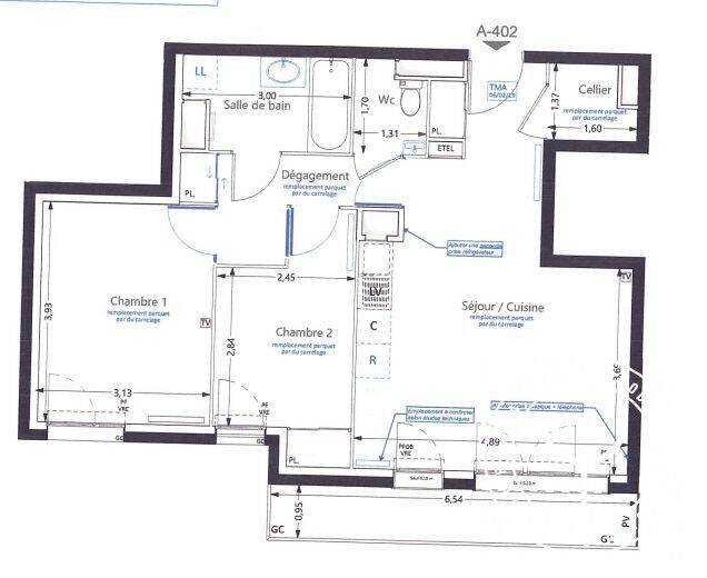 Appartement 3 pièces 61 m² · à Nanterre · 60,7 m² · 1 453 €/mois
