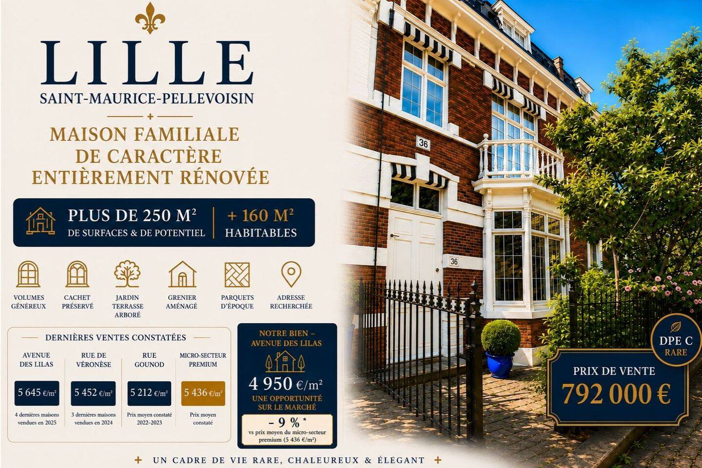 Maison 8 pièces 160 m² · à Lille · 160 m² · 792 000 €