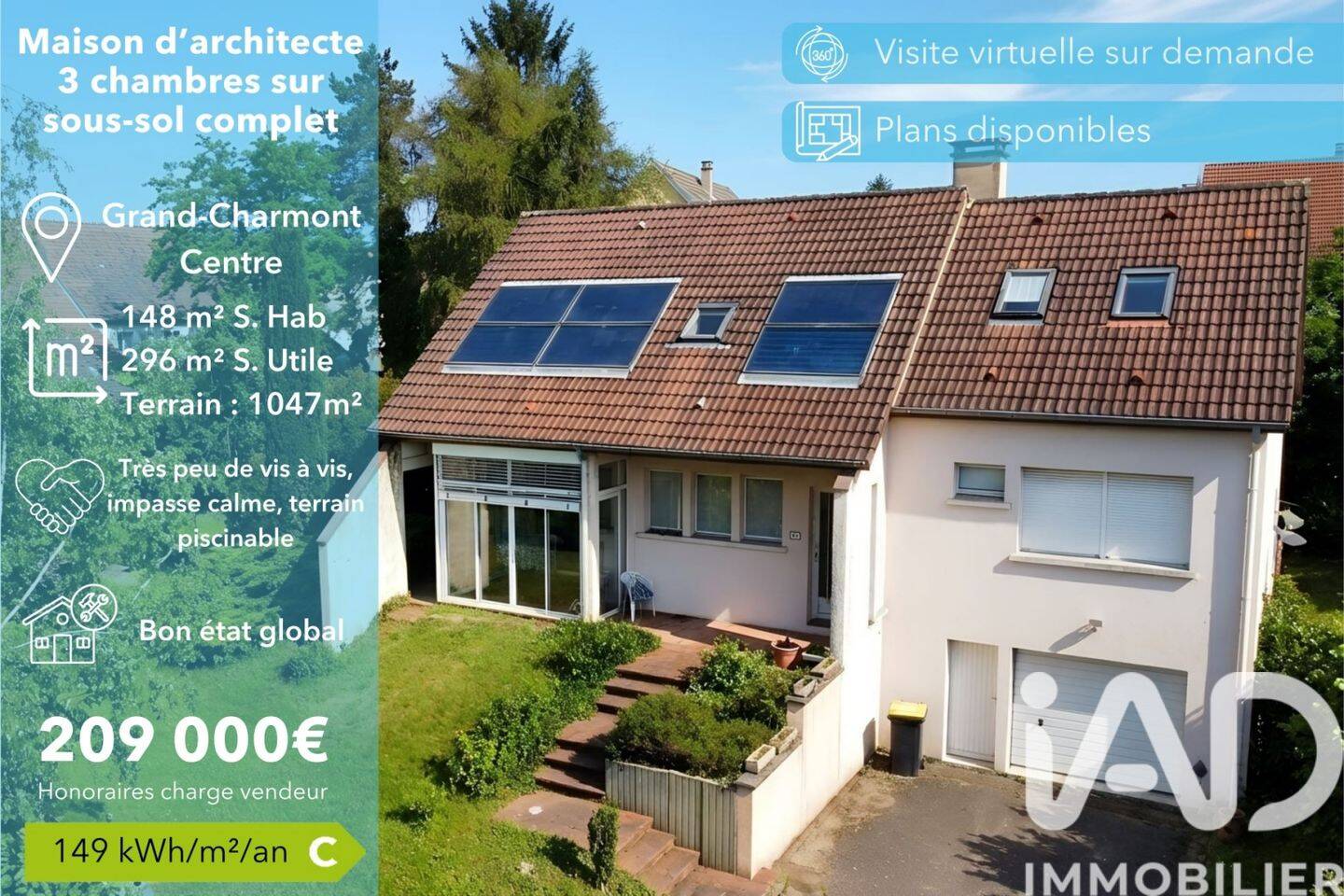 Maison 6 pièces 148 m² · à Grand-Charmont · 148 m² · 209 000 €