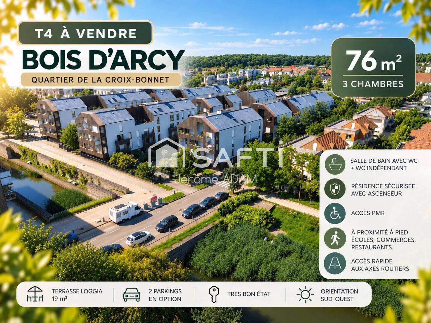 Appartement 4 pièces 76 m² · à Bois-d'Arcy · 76 m² · 287 000 €