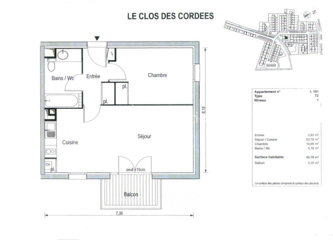 Appartement 2 pièces 44 m² · à Châtelaillon-Plage · 44 m² · 628 €/mois