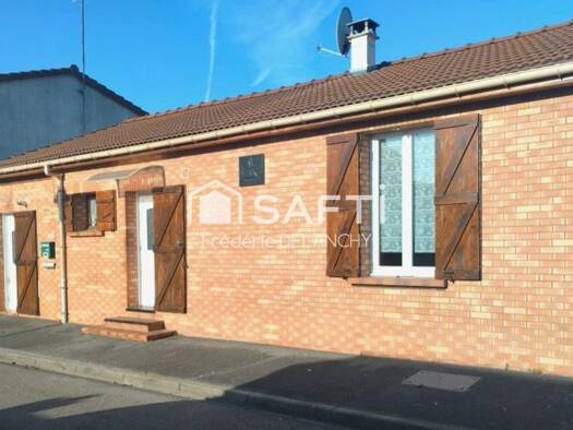 Maison de plain-pied à vendre 126 900 € 8 pièces 2 chambres 84 m² 369 m² de terrain Fargniers Tergnier 02700