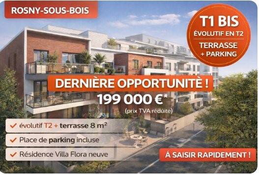 Appartement 2 pièces 36 m² · à Rosny-sous-Bois · 36 m² · 199 000 €