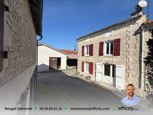 Maison de ville à vendre 139 900 € 5 pièces 3 chambres 90 m² 1 652 m² de terrain Vouharte 16330