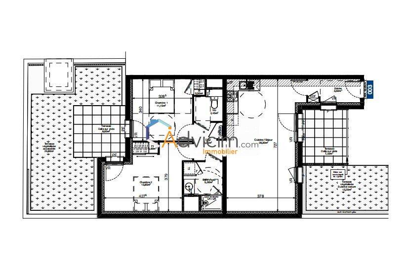 Appartement 3 pièces 69 m² · à Orléans · 68,9 m² · 380 625 €