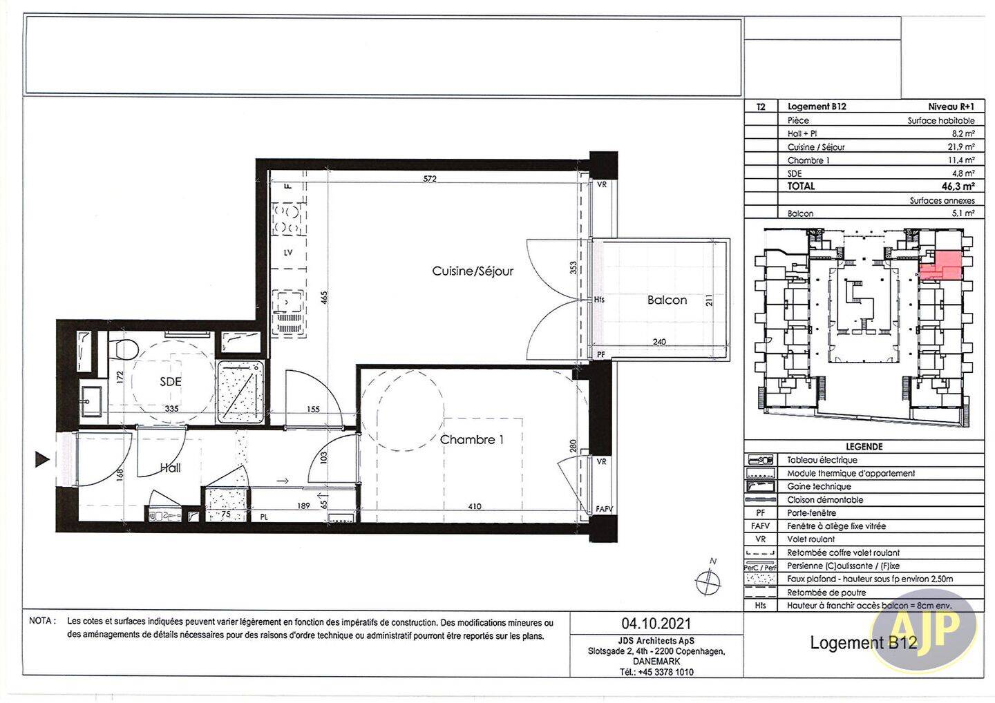 Appartement 2 pièces 46 m² · à Cesson-Sévigné · 46,3 m² · 686 €/mois