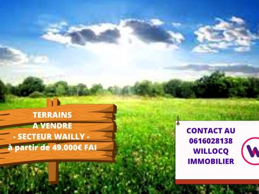Terrain constructible viabilisé à vendre 49 000 € 330 m² de terrain Wailly 62217