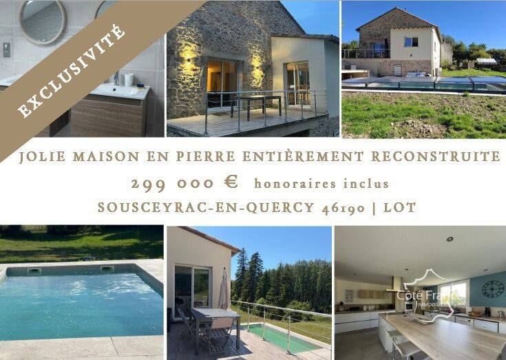 Maison 6 pièces 127 m² · à Sousceyrac-en-Quercy · 126,8 m² · 299 000 €