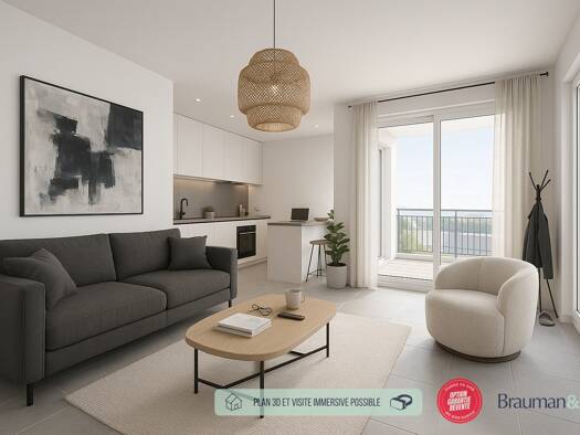 Appartement à vendre - neuf 316 000 € 3 pièces 2 chambres 57 m² 3ème étage La Prevote Thiais 94320