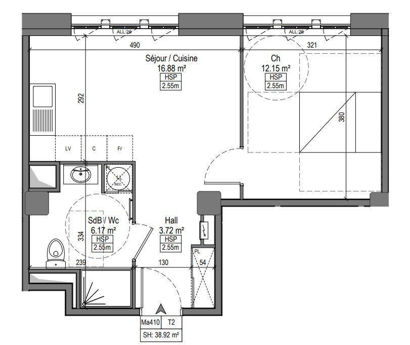 Appartement 2 pièces 38 m² · à Marquette-lez-Lille · 38 m² · 576 €