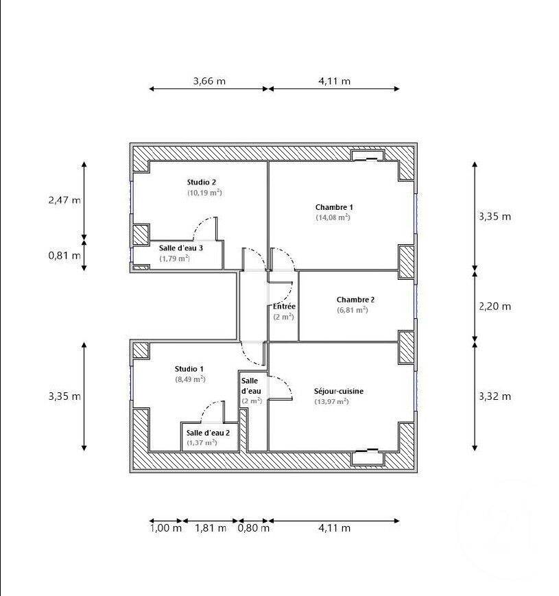 Appartement 4 pièces 61 m² · à Nice · 60,7 m² · 195 000 €