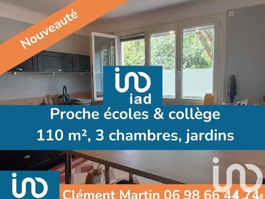 Maison à vendre 117 000 € 5 pièces 3 chambres 110 m² 446 m² de terrain Sud Déols 36130