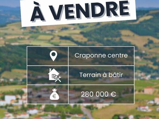 Terrain à vendre 280 000 € 1 263 m² de terrain Craponne 69290