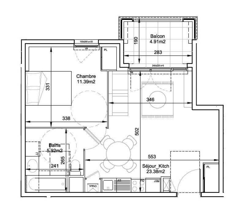 Appartement 2 pièces 41 m² · à Neuville-sur-Saône · 40,7 m² · 673 €/mois