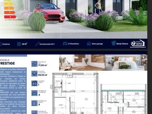 Terrain avec maison neuve à vendre 309 841 € 5 pièces 4 chambres 97 m² 314 m² de terrain Sud Arpajon 91290