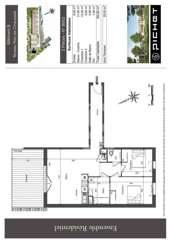Appartement 3 pièces 69 m² · à Léognan · 69 m² · 1 058 €/mois
