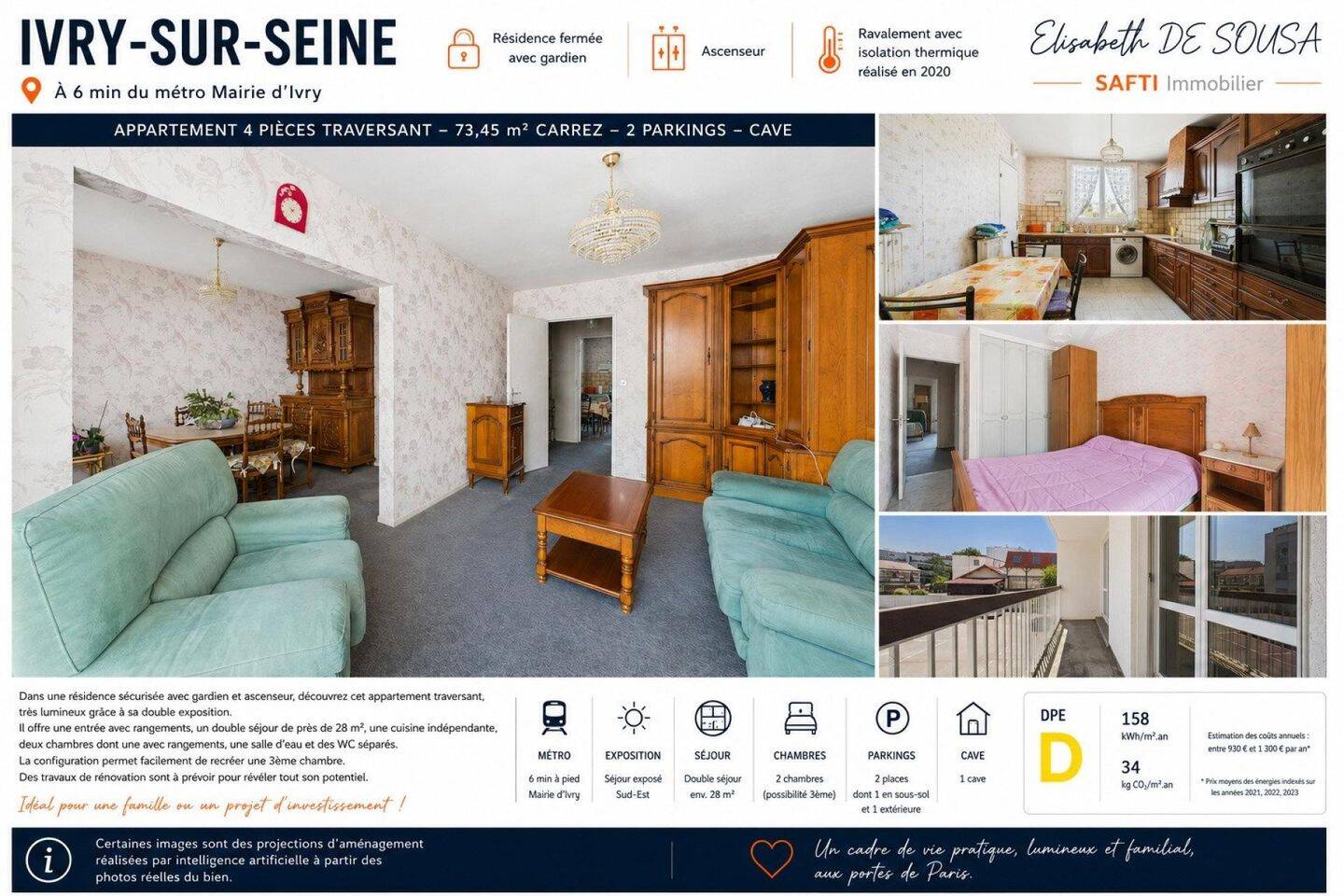 Appartement 4 pièces 73 m² · à Ivry-sur-Seine · 73 m² · 328 000 €