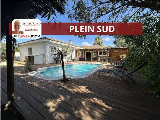 Maison de plain-pied à vendre 549 900 € 5 pièces 4 chambres 180 m² 600 m² de terrain Coopérative Agde 34300