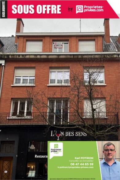 Appartement en viager libre Bouquet 43 300 € 6 pièces 3 chambres 80 m² Sous le toit, Étage 3/3 Centre-Neuf Bourg-Quesnoy-Delsaux-Musée-Cannoniers-Gare Valenciennes 59300
