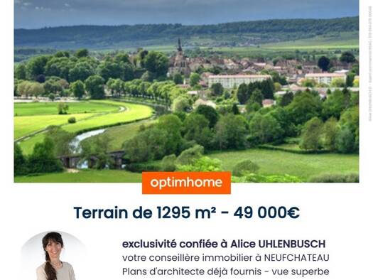 Terrain constructible à vendre 49 000 € 1 297 m² de terrain Nord Est Neufchâteau 88300