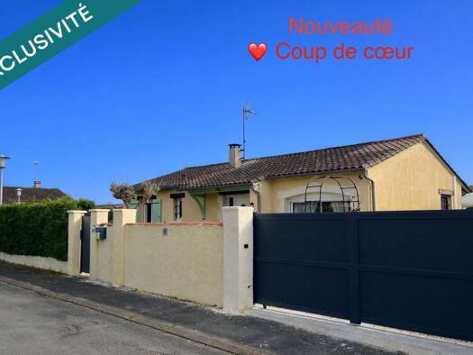 Maison de plain-pied à vendre 239 000 € 6 pièces 3 chambres 102 m² 526 m² de terrain Cavaillé Bergerac 24100