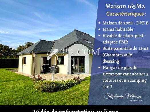 Maison à vendre 373 890 € 5 pièces 3 chambres 165 m² 1 300 m² de terrain Saint-Julien 22940