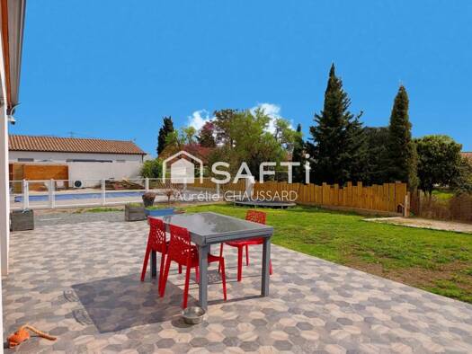 Maison de plain-pied à vendre 395 000 € 5 pièces 4 chambres 125 m² 847 m² de terrain Sallèles-d'Aude 11590