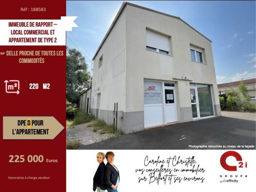 Immeuble à vendre 225 000 € 220 m² Centre Ville Delle 90100