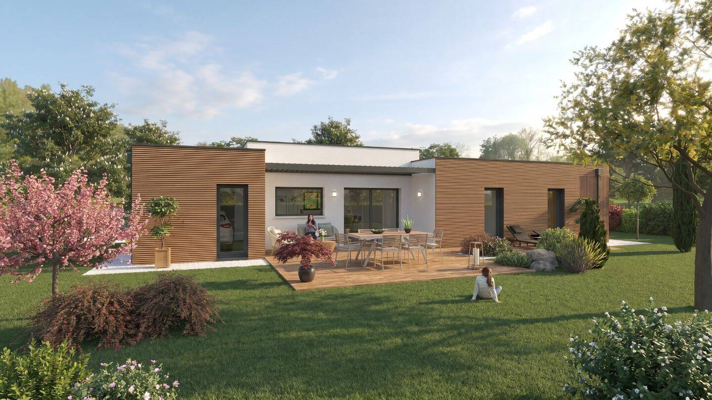 Villa contemporaine toit-terrasse de 105 m² sur terrain plat ave