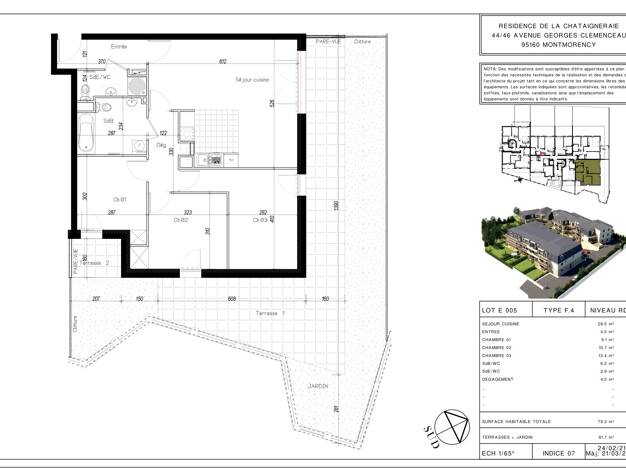 Appartement à vendre - neuf 459 000 € 4 pièces 3 chambres 80 m² dès le 31/12/2026 Centre Montmorency Centre Montmorency 95160