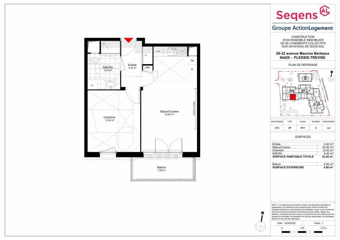 Appartement 2 pièces 43 m² · à Le Plessis-Trévise · 43 m² · 953 €/mois