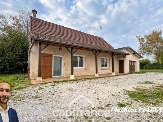 Maison de plain-pied à vendre 130 000 € 3 pièces 1 chambre 59 m² 1 575 m² de terrain Ouroux-sur-Saône 71370