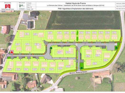 Terrain constructible viabilisé à vendre 69 000 € 424 m² de terrain Serques 62910