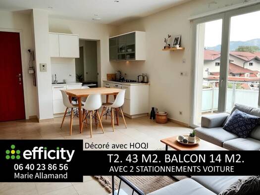 Appartement à vendre 139 000 € 2 pièces 1 chambre 43 m² Étage 1/2 Sud Scionzier 74950