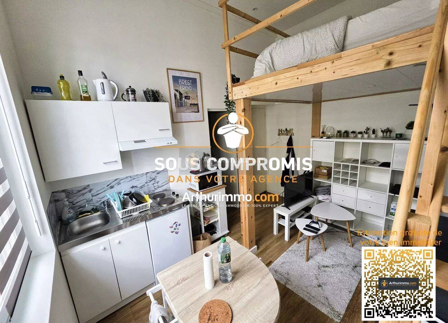 Appartement 1 pièce 17 m² · à Brest · 17,3 m² · 74 500 €