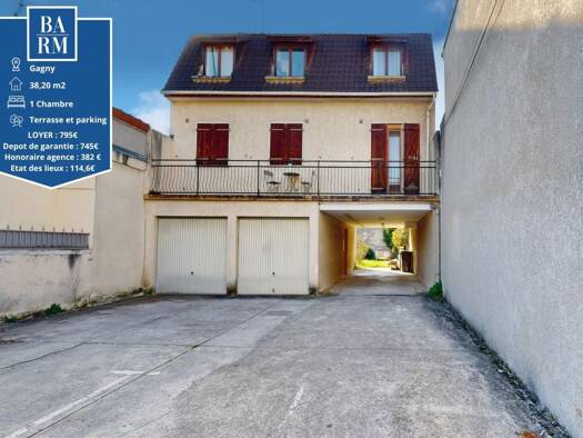 Appartement à louer 795 € 2 pièces 1 chambre 38,2 m² RDC Gagny 93220