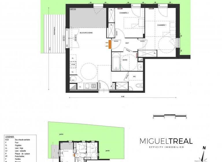 Appartement à vendre 455 000 € 3 pièces 2 chambres 60 m² RDC/1 Hossegor Soorts-Hossegor 40150